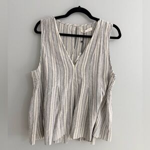 Women’s Vici Gray, Blue & White Striped Tank Top - NWT - Large